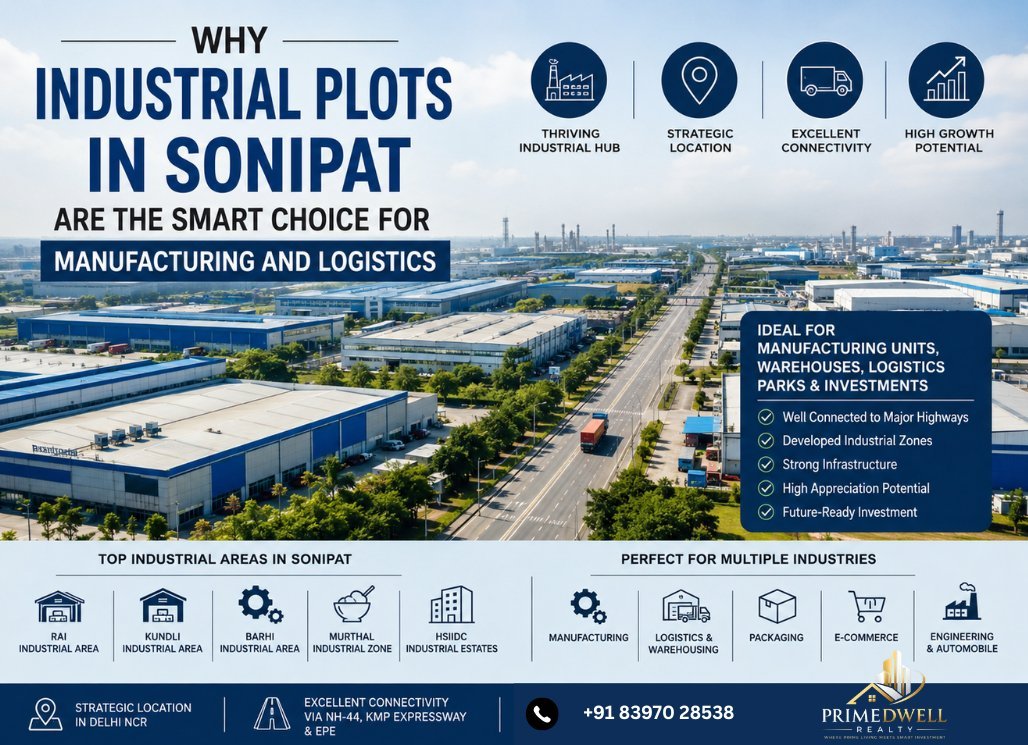 Why Industrial Plots in Sonipat Are the Smart Choice for Manufacturing and Logistics